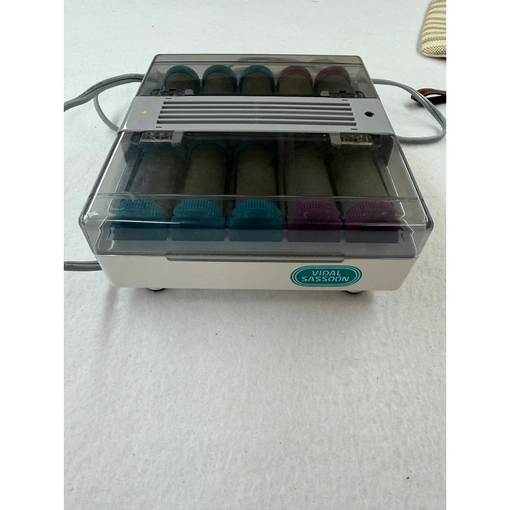 Vidal Sassoon VS 371 Hairsetter Dual Voltage Travel Hot Rollers 10 Flocked Pins